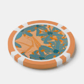 Hedendaags bladontwerp in perzik poker chips (Enkel)
