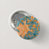 Hedendaags bladontwerp in perzik ronde button 3,2 cm (Voorkant /achterkant)