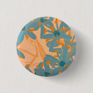Hedendaags bladontwerp in perzik ronde button 3,2 cm