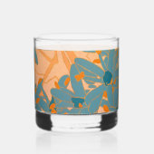 Hedendaags bladontwerp in perzik whisky glas (Achterkant)