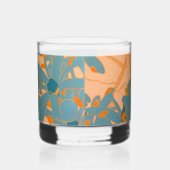Hedendaags bladontwerp in perzik whisky glas (Rechts)