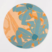 Hedendaags bladontwerp in perziklabel labels (Design 1)