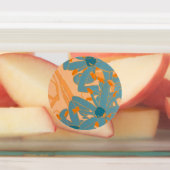 Hedendaags bladontwerp in perziklabel labels (Aangebracht)