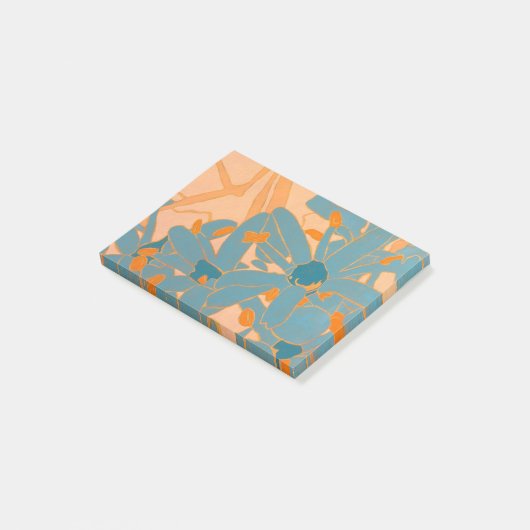 Hedendaags bladontwerp perzik post-it® notes (Schuin)