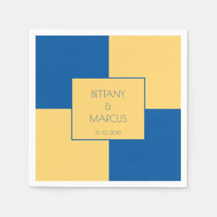 Hedendaags Blauw & Geel Geruit Servet