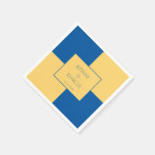 Hedendaags Blauw & Geel Geruit Servet (Hoek)