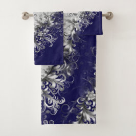 Hedendaags blauw-grijs handdoeken set