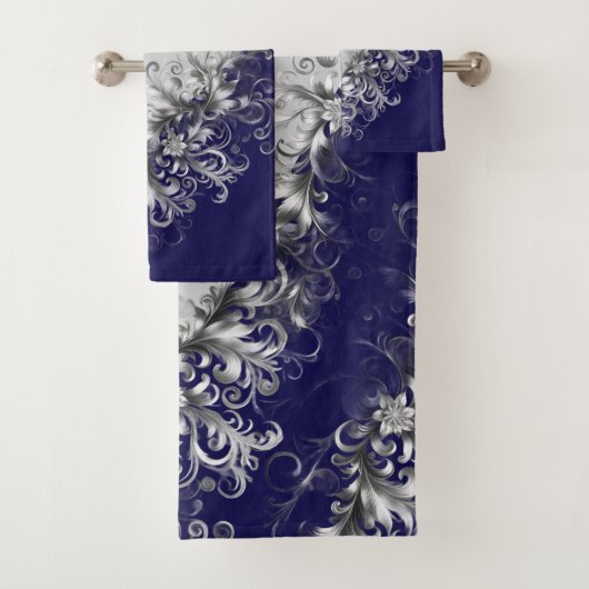 Hedendaags blauw-grijs handdoeken set (Insitu)