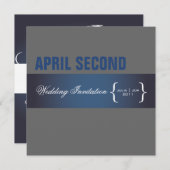 Hedendaags + blauw van de klasse/marine + grijs kaart (Voorkant / Achterkant)