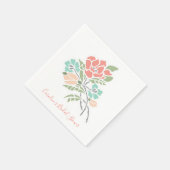 Hedendaags bloemenkoraal en Blauwgroen Vrijgezelle Servet (Hoek)