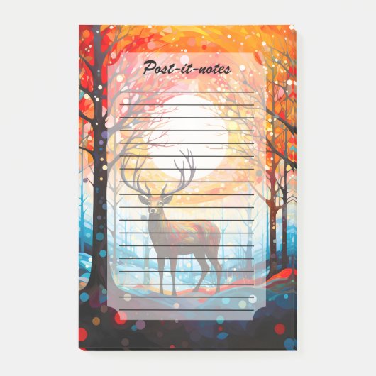 Hedendaags bos wilde herten post-it® notes (Voorkant)