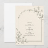 Hedendaags botanisch boog bruiloftsmenu menu (Voorkant / Achterkant)