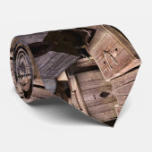 Hedendaags Bruin Amber Hout Patroon Stropdas (Opgerold)