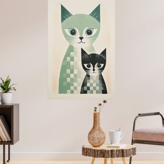 Hedendaags Cat Poster (Woonkamer 3)