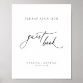 Hedendaags Chic Minimalist gastenboek Poster (Voorkant)