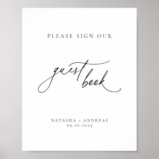 Hedendaags Chic Minimalist gastenboek Poster (Voorkant)