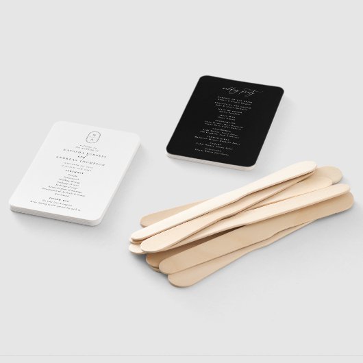 Hedendaags Chic Monogram Huwelijksprogramma Handwaaier (Niet-gemonteerd)