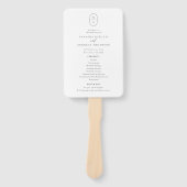 Hedendaags Chic Monogram Huwelijksprogramma Handwaaier (Voorkant)