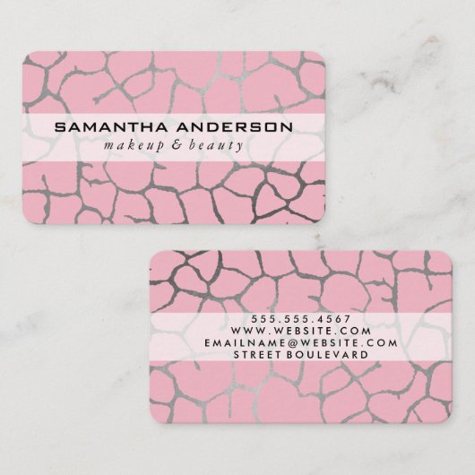 Hedendaags Chic Patroon Roze Visitekaartje (Voorkant / Achterkant)