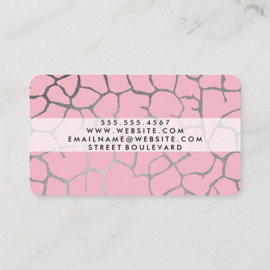 Hedendaags Chic Patroon Roze Visitekaartje (Achterkant)