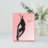 Hedendaags circus, twee meisje silhouette briefkaart (Staand voorkant)