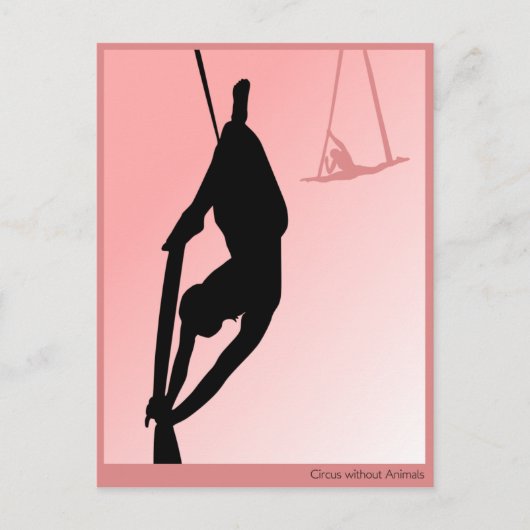 Hedendaags circus, twee meisje silhouette briefkaart (Voorkant)