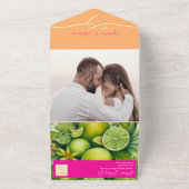 Hedendaags Citrusfruit Bruiloft All In One Uitnodiging (Buitenkant)