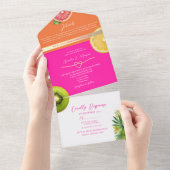 Hedendaags Citrusfruit Bruiloft All In One Uitnodiging (Afscheurbaar)