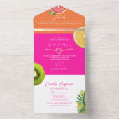 Hedendaags Citrusfruit Bruiloft All In One Uitnodiging (Binnen)