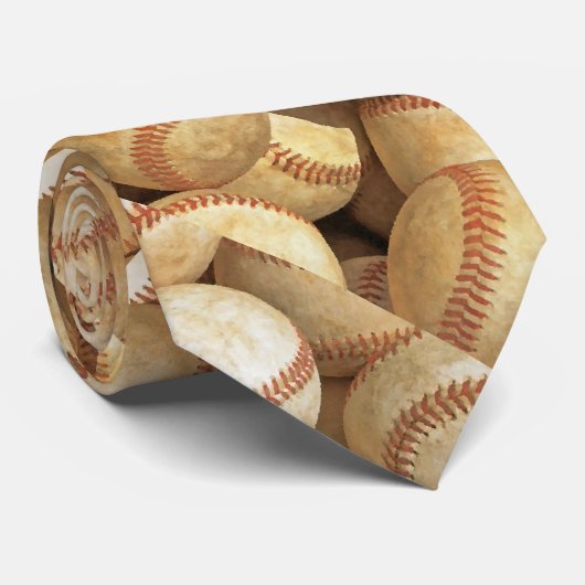 Hedendaags Collage Baseball Stropdas (Opgerold)