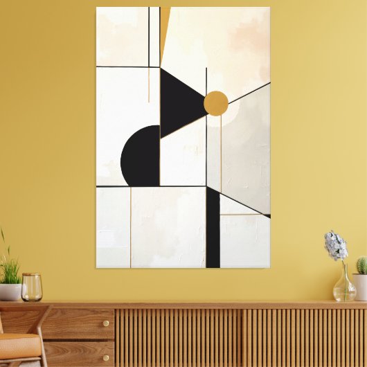 Hedendaags Constructivisme Dynamische Abstractie Canvas Afdruk (Insitu (Woonkamer))