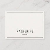 Hedendaags Cream & Black Simple Visitekaartje (Voorkant)