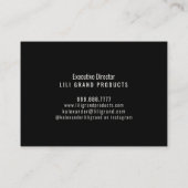 Hedendaags Cream & Black Simple Visitekaartje (Achterkant)