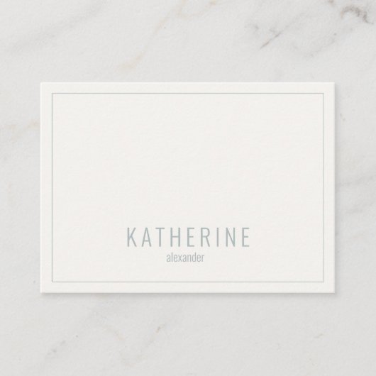 Hedendaags Cream & Seafoam Eenvoudig Visitekaartje (Voorkant)