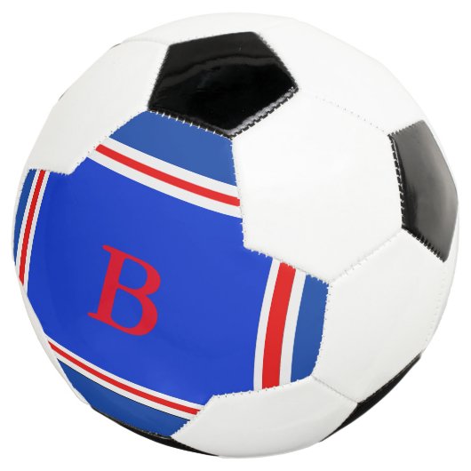Hedendaags Design-Blauw Wit & Rood Voetbal (Drie kwart)