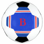 Hedendaags Design-Blauw Wit & Rood Voetbal (Voorkant)