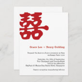 Hedendaags Dubbel Geluk Chinees Bruiloft Kaart (Voorkant / Achterkant)