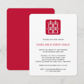 Hedendaags dubbel geluk | Chinese bruiloft Kaart (Voorkant / Achterkant)