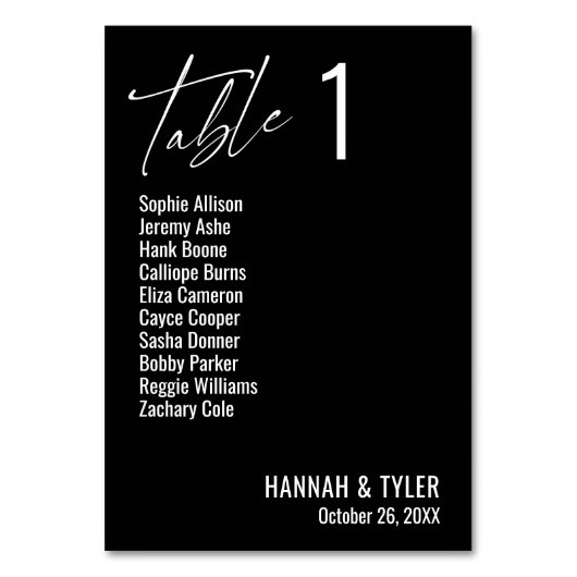 Hedendaags Eenvoudig Elegant Zwart Kaart (Voorkant)