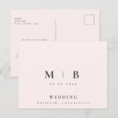 Hedendaags Eenvoudig gestroomlijnd monogram zwart Uitnodiging Briefkaart (Voorkant / Achterkant)