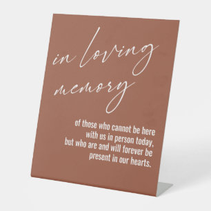 Hedendaags, Eenvoudig In Loving Memory Terracotta Reclamebord Met Voetstuk