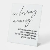 Hedendaags, eenvoudig wit in liefdevol geheugen reclamebord met voetstuk (Voorkant)