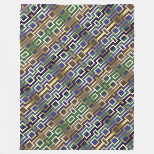 Hedendaags Elegant Goud Blauw Groen Fleece Deken (Voorkant)