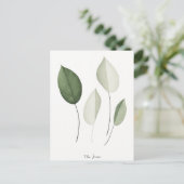 Hedendaags en minimalistisch bladontwerp briefkaar briefkaart (Staand voorkant)