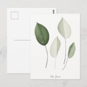 Hedendaags en minimalistisch bladontwerp briefkaar briefkaart (Voorkant / Achterkant)