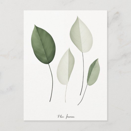 Hedendaags en minimalistisch bladontwerp briefkaar briefkaart (Voorkant)