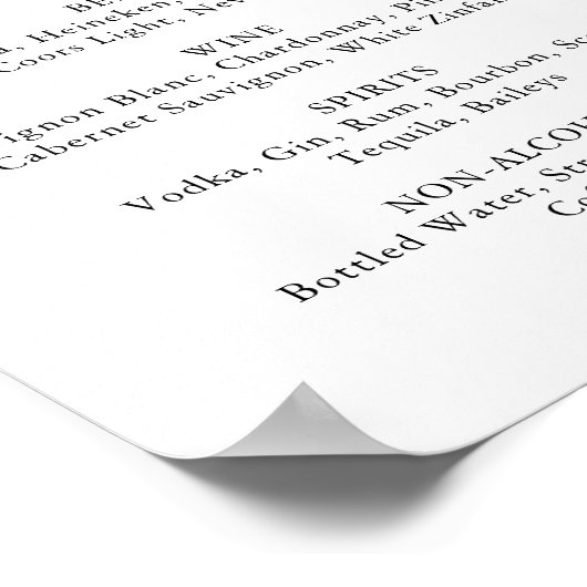 Hedendaags Eucalyptus Bruiloftsdranken Menu Bord Poster (Hoek)
