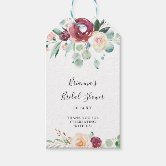 Hedendaags Eucalyptus Floral Vrijgezellenfeest Cadeaulabel (Voorkant)