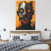 Hedendaags expressionistisch stadschaosportret canvas afdruk (Insitu (Slaapkamer))