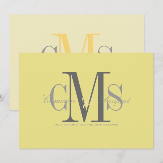 Hedendaags + Geel/Geel + Grijs Kaart (Voorkant / Achterkant)